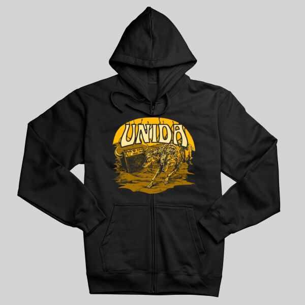 Unida 2 Headed Coyote Zip Hoodie Zipup Hooded Sweatshirt Thumbnail