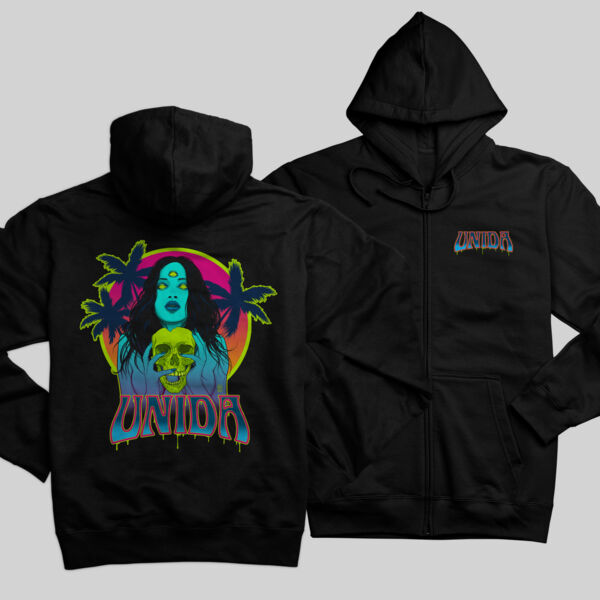 Unida Third Eye Mirage Front + Back Print Zip Hoodie Zip-up Hooded Sweatshirt Thumbnail